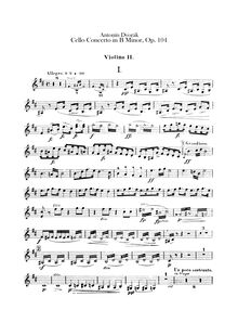 Partition violons II, violoncelle Concerto, Koncert pro violoncello a orchestr