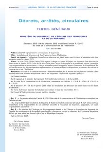 Le décret n° 2015-114 du 2 février 2015 publié sur Légifrance