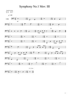Partition violoncelles Mov. III, Symphony No.1 en E minor, E minor