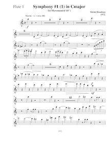 Partition flûte 1, Symphony No.1, C major, Rondeau, Michel par Michel Rondeau