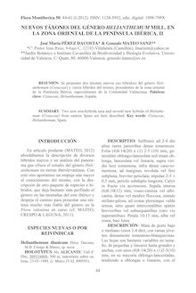 Nuevos taxones del género Helianthemum Mill. en la zona oriental de la Península Ibérica, II