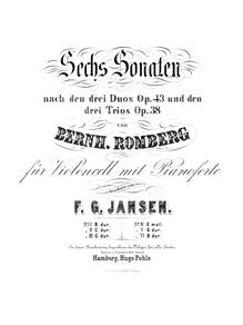 Partition de violoncelle, 3 violoncelle sonates, Op.43 par Bernhard Romberg