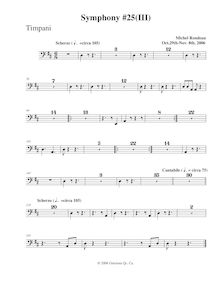 Partition timbales, Symphony No.25, A major, Rondeau, Michel par Michel Rondeau