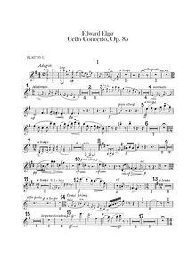 Partition flûte 1, 2, violoncelle Concerto en E Minor, Op.85, E minor