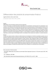 Différenciation des produits de consommation finale et agriculture de service - article ; n°1 ; vol.242, pg 36-44