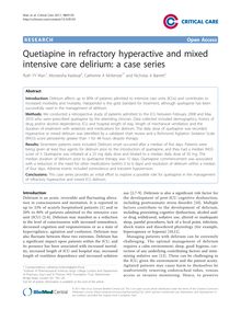 Quetiapine in refractory hyperactive and mixed intensive care delirium: a case series