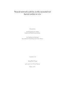 Neural network activity in the neonatal rat barrel cortex in vivo [Elektronische Ressource] / vorgelegt von Jenq-Wei Yang