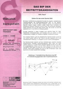 Statistik kurzgefaßt. Wirtschaft und Finanzen Nr. 33/2000. Das BIP der Beitrittskandidaten