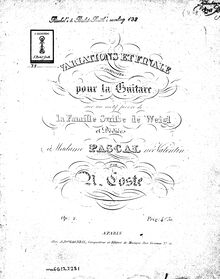 Partition Score (Alternative scan), Variations et Finale, Op.2, Variations et Finale...sur un motif favori de la Famille Suisse de Weigl
