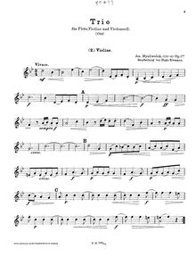 Partition de violon, Trio pour flûte violoncelle et Piano, Op. No.4