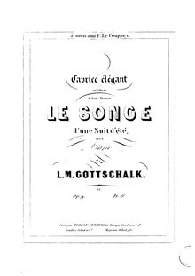 Partition complète, Le Songe, Op.9, Le songe d une nuit d été pour piano - Caprice élégant