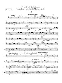 Partition Trombone 1, 2, 3, Tuba, Symphony No.5, E minor, Tchaikovsky, Pyotr