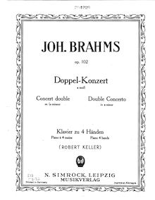 Partition complète, Concerto pour violon et violoncelle (Double Concerto) par Johannes Brahms