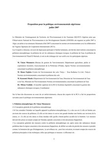 1 Proposition pour la politique environnementale algérienne ...