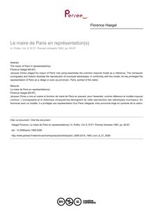 Le maire de Paris en représentation(s) - article ; n°21 ; vol.6, pg 65-87