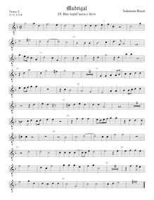 Partition ténor viole de gambe 2, octave aigu clef, Il Terzo Libro de Madrigali a cinque voci par Salamone Rossi