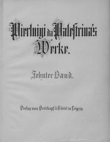 Partition complète, Missarum – Liber Primus, Palestrina, Giovanni Pierluigi da