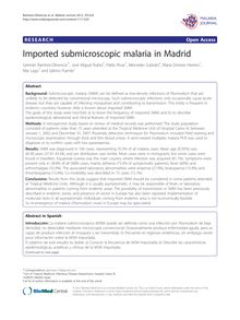 Imported submicroscopic malaria in Madrid