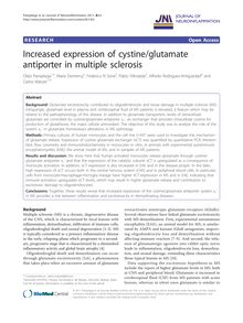 Increased expression of cystine/glutamate antiporter in multiple sclerosis