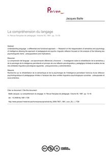 La compréhension du langage - article ; n°1 ; vol.55, pg 13-18