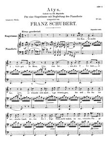 Partition complète, Atys, D.585, A minor, Schubert, Franz