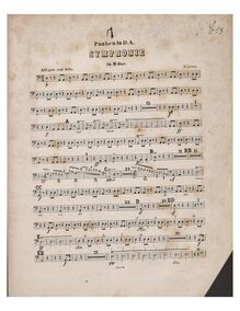 Partition timbales, Symphony No.1 en D major, Symphonie in D dur für grosses orchester