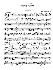 Partition violon 2, corde Octet, Op.78, Octett für 4 Violinen, 2 Bratschen und 2 Violoncelle, Op. 78