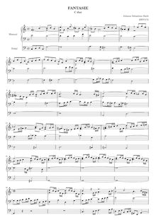 Partition complète, Fantasia en C major, C major, Bach, Johann Sebastian