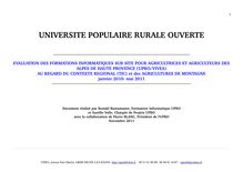 UNIVERSITE POPULAIRE RURALE OUVERTE