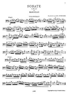 Partition de violoncelle, 6 sonates pour violoncelle et Continuo, Op.1
