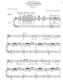 Partition complète (E♭ Major: medium voix et piano), Le roman d Arlequin
