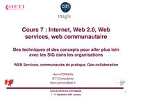 Cours 7 : Internet, Web 2.0, Web services, web communautaire