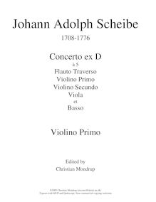 Partition violons I, Concerto pour flûte et cordes, Concerto ex D