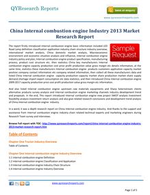 Market Study on China Internal Combustion Engine Industry 2013 by qyresearchreports.com