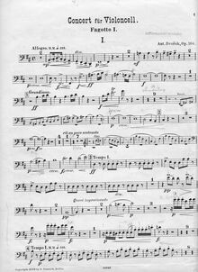 Partition basson 1, violoncelle Concerto, Koncert pro violoncello a orchestr
