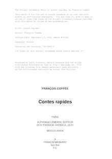 Contes rapides par François Coppée