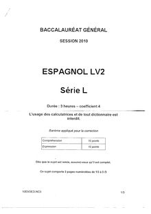 Sujet du bac S 2010: Espagnol LV2