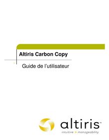 Altiris Carbon Copy Guide de l utilisateur