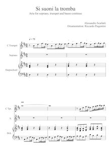 Partition complète, Si suoni la tromba, D major, Scarlatti, Alessandro