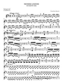 Partition violons II, Semiramide, Melodramma tragico in due atti
