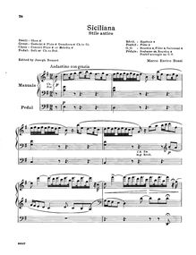 Partition complète, Siciliana en E minor, Bossi, Marco Enrico
