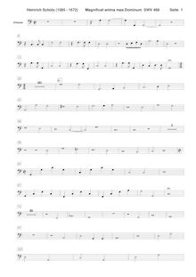 Partition grande viole , partie, Magnificat, The Uppsala Magnificat