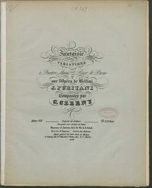 Partition complète, Fantaisie et Variations sur  I Puritani , Czerny, Carl