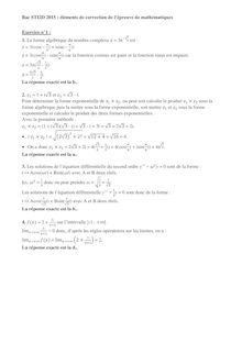 Correction Bac STI2D : mathématiques