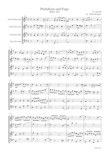 Partition complète, Prelude et Fugue en E minor, E minor, Krebs, Johann Ludwig