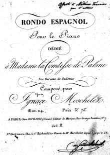 Partition complète, Rondo Espagnol, Op.24, Moscheles, Ignaz