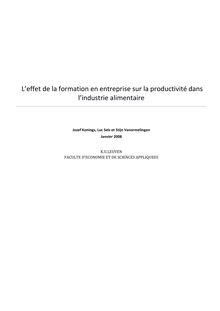 synthèse étude effet formation en entreprise sur la  productivité IA 090213