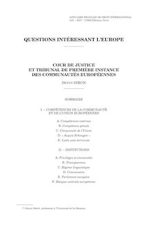 Cour de justice et Tribunal de première instance des Communautés européennes - article ; n°1 ; vol.53, pg 797-827