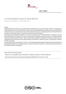 La contraception dans le Tiers Monde - article ; n°6 ; vol.22, pg 999-1030