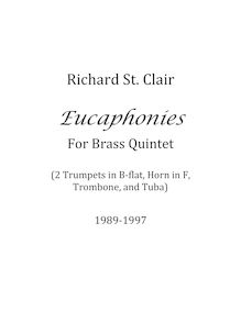 Partition complète, Eucaphonies pour Brass quintette, St. Clair, Richard